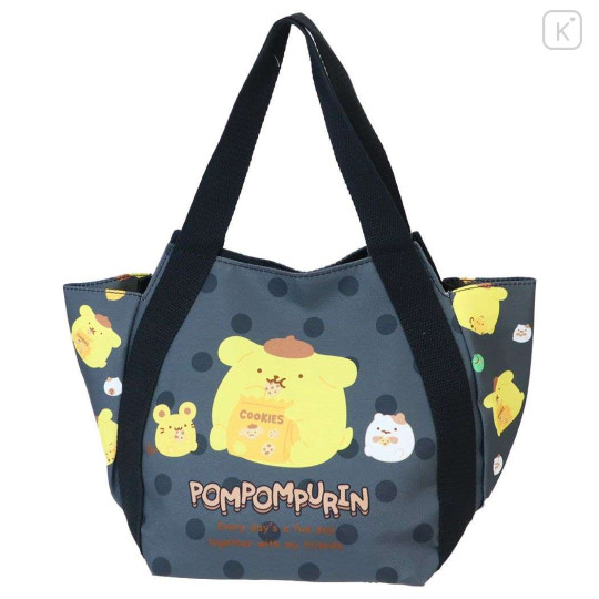 Japan Sanrio Balloon Mini Tote Bag - Pompompurin / Black - 1