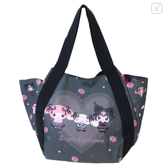 Japan Sanrio Balloon Mini Tote Bag - Characters / Moonlit Melokuro Midnight Black - 1