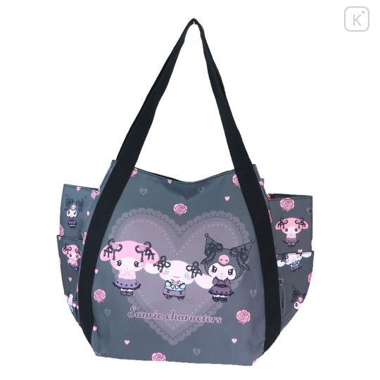 Japan Sanrio Balloon Tote Bag - Characters / Moonlit Melokuro Midnight Black - 1