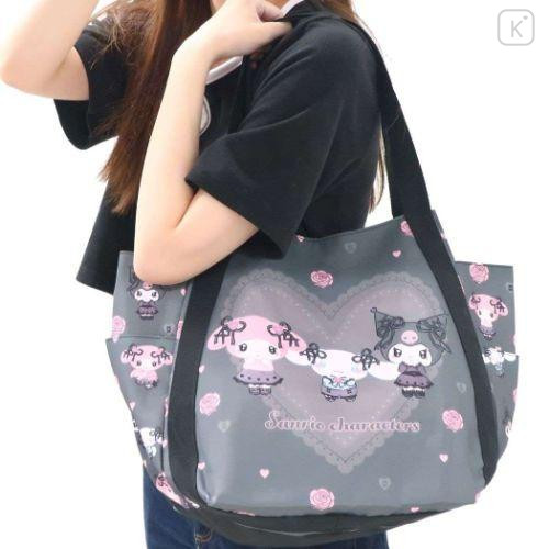 Japan Sanrio Balloon Tote Bag - Characters / Moonlit Melokuro Midnight Black - 6