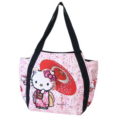 Japan Sanrio Balloon Tote Bag - Hello Kitty / Sakura Pink