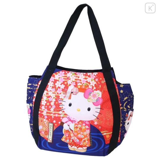 Japan Sanrio Balloon Tote Bag - Hello Kitty / Sakura Red - 1