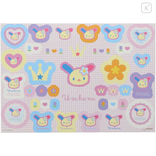 Japan Sanrio A5 File with Sticker Set - Usahana / Y2k Houndstooth - 2