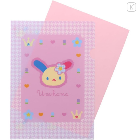 Japan Sanrio A5 File with Sticker Set - Usahana / Y2k Houndstooth - 4