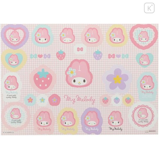 Japan Sanrio A5 File with Sticker Set - My Melody / Y2k Houndstooth - 2