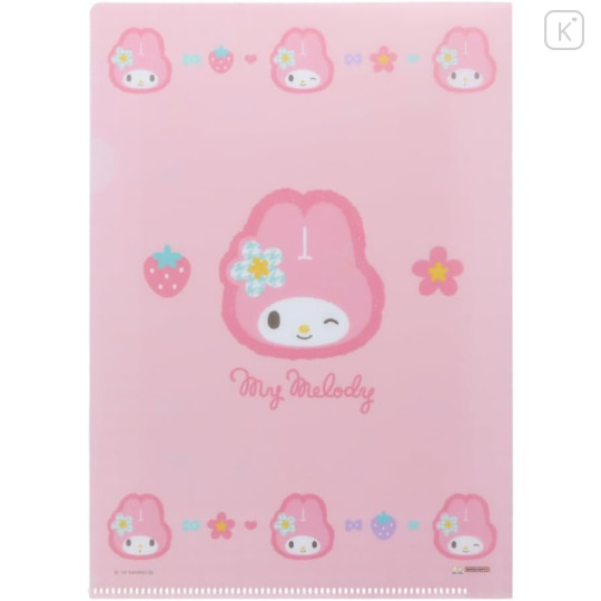 Japan Sanrio A5 File with Sticker Set - My Melody / Y2k Houndstooth - 3