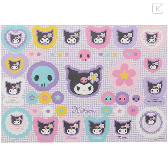 Japan Sanrio A5 File with Sticker Set - Kuromi / Y2k Houndstooth - 2