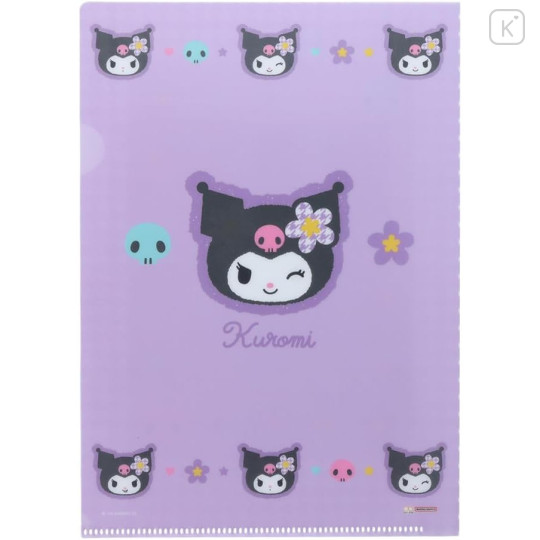 Japan Sanrio A5 File with Sticker Set - Kuromi / Y2k Houndstooth - 3