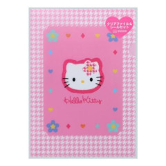 Japan Sanrio A5 File with Sticker Set - Hello Kitty / Y2k Houndstooth