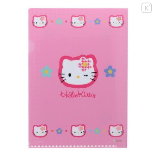 Japan Sanrio A5 File with Sticker Set - Hello Kitty / Y2k Houndstooth - 2