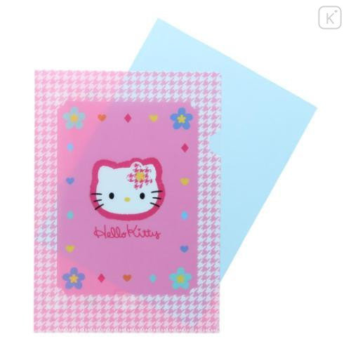 Japan Sanrio A5 File with Sticker Set - Hello Kitty / Y2k Houndstooth - 4