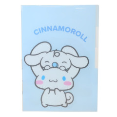 Japan Sanrio 3 Pockets A4 Clear File - Cinnamoroll / Friend