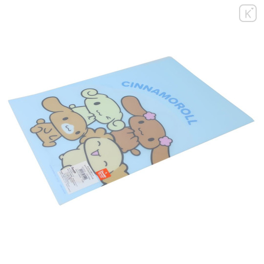 Japan Sanrio 3 Pockets A4 Clear File - Cinnamoroll / Friend - 2