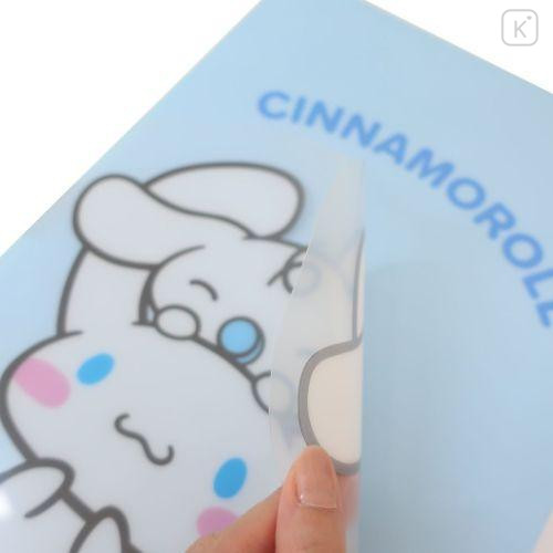 Japan Sanrio 3 Pockets A4 Clear File - Cinnamoroll / Friend - 4