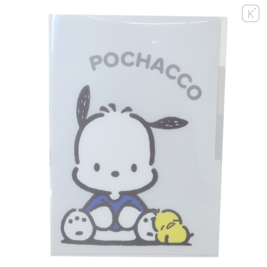 Japan Sanrio 3 Pockets A4 Clear File - Pochacco / Friend - 1