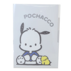 Japan Sanrio 3 Pockets A4 Clear File - Pochacco / Friend