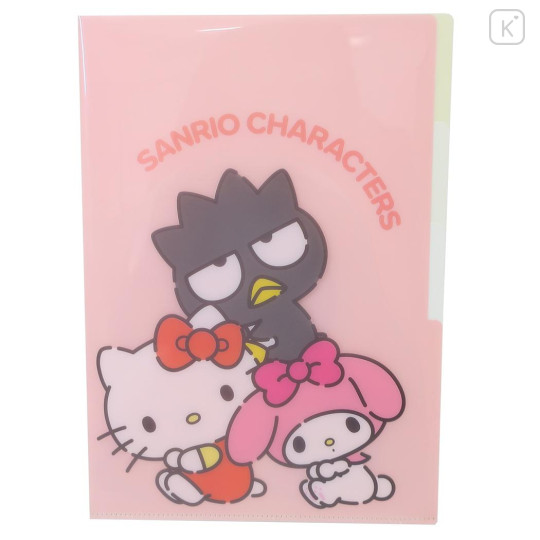 Japan Sanrio 3 Pockets A4 Clear File - Characters / Friend - 1