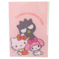 Japan Sanrio 3 Pockets A4 Clear File - Characters / Friend - 1