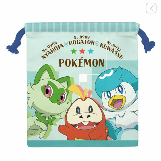 Japan Pokemon Drawstring Bag - Fuecoco & Quaxly & Sprigatito - 1