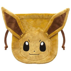 Japan Pokemon Fluffy Drawstring Bag - Eevee