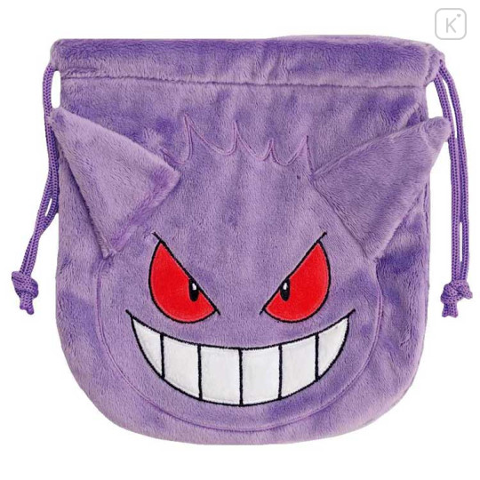 Japan Pokemon Fluffy Drawstring Bag - Gengar - 1