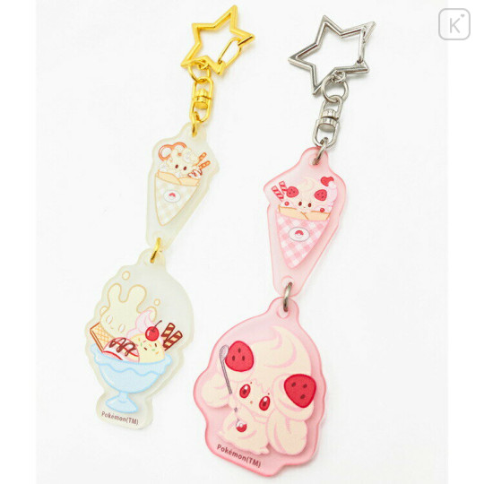 Japan Pokemon Acrylic Keychain Set - Alcremie & Milcery / Sweets Shop Pokepeace - 2