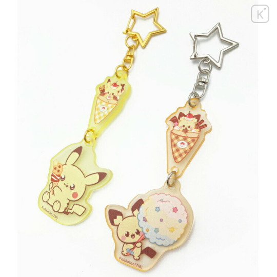 Japan Pokemon Acrylic Keychain Set - Pikachu & Pichu / Sweets Shop Pokepeace - 2