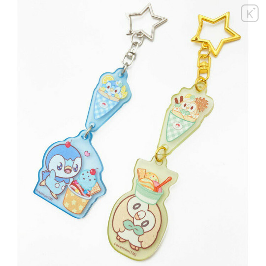 Japan Pokemon Acrylic Keychain Set - Piplup & Rowlet / Sweet Shops Pokepeace - 2