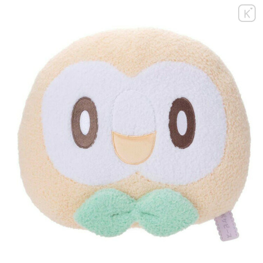 Japan Pokemon Stuffed Plush Face Cushion - Rowlet / Pokepeace - 1