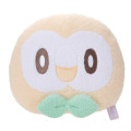 Japan Pokemon Stuffed Plush Face Cushion - Rowlet / Pokepeace - 1