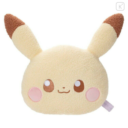 Japan Pokemon Stuffed Plush Face Cushion - Pikachu / Pokepeace - 1