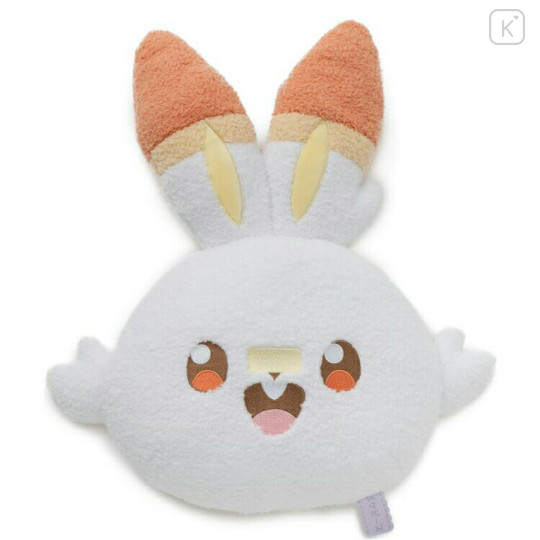 Japan Pokemon Stuffed Plush Face Cushion - Scorbunny / Pokepeace - 1