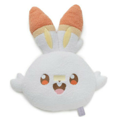 Japan Pokemon Stuffed Plush Face Cushion - Scorbunny / Pokepeace