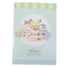 Japan Pokemon Grid A5 Notebook - Sweets Shop Pokepeace / Green