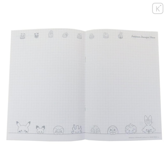 Japan Pokemon Grid A5 Notebook - Sweets Shop Pokepeace / Yellow - 3