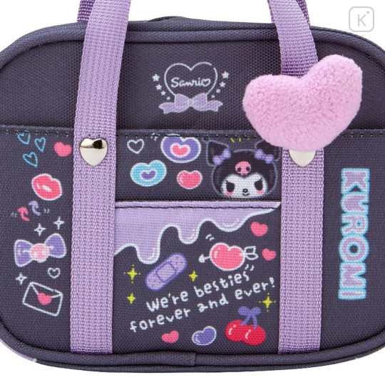 Japan Sanrio Original School Bag Style Mini Pouch - Kuromi : Sanrio Academy Sparkle Club - 4