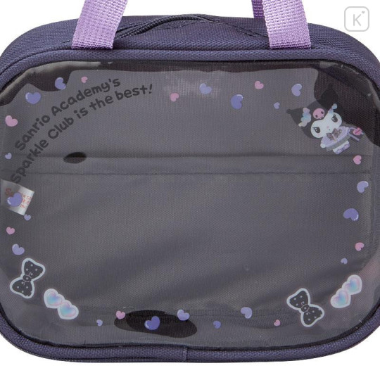 Japan Sanrio Original School Bag Style Mini Pouch - Kuromi : Sanrio Academy Sparkle Club - 5