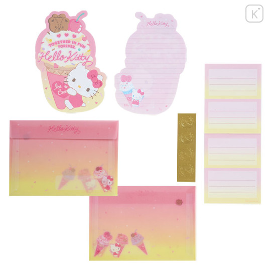 Japan Sanrio Original Letter Set - Hello Kitty / Ice Party - 1