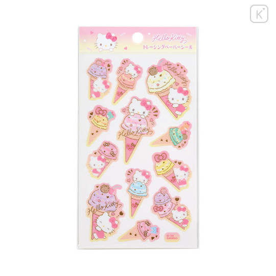 Japan Sanrio Original Tracing Paper Sticker - Hello Kitty / Ice Party - 1