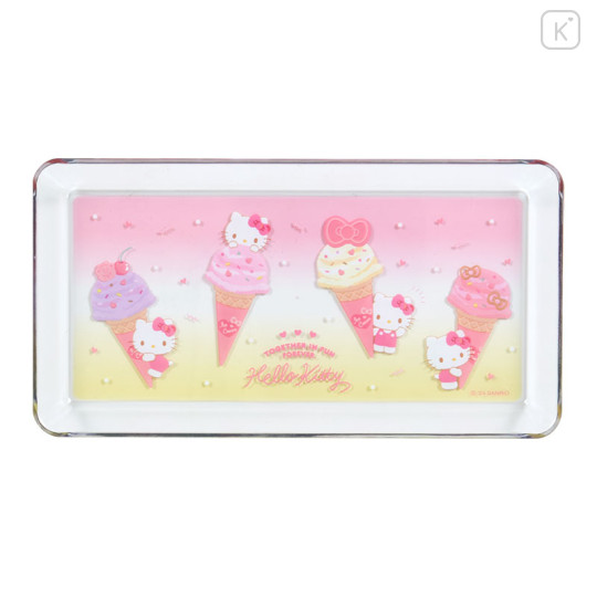 Japan Sanrio Original Clear Pen Tray - Hello Kitty / Ice Party - 2