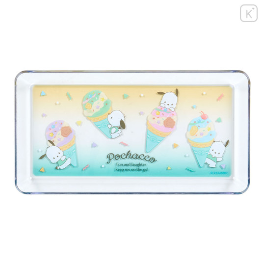 Japan Sanrio Original Clear Pen Tray - Pochacco / Ice Party - 2