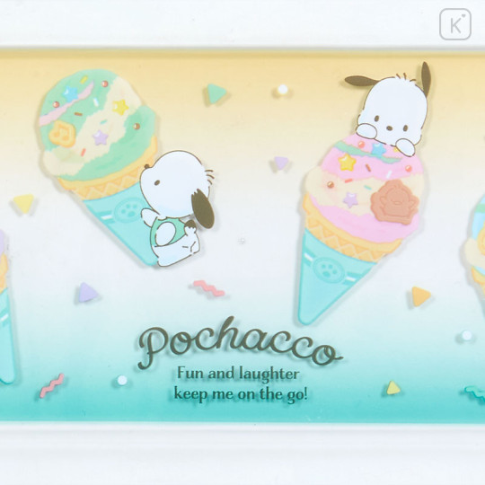 Japan Sanrio Original Clear Pen Tray - Pochacco / Ice Party - 3