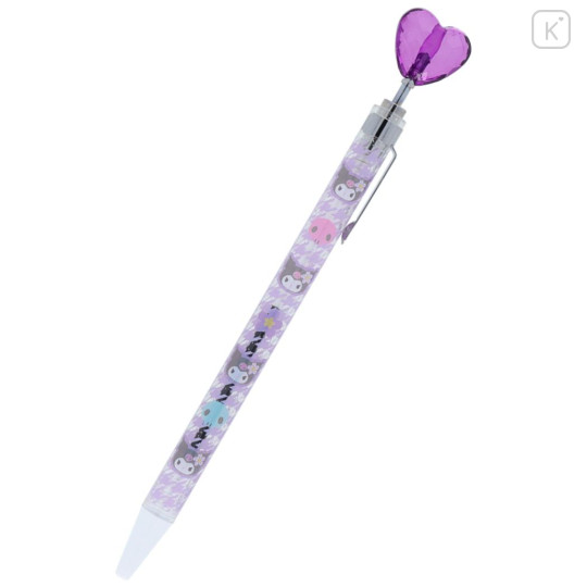 Japan Sanrio Heart Mascot Ballpoint Pen - Kuromi / Y2k Houndstooth - 1