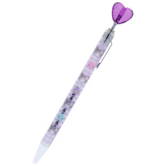 Japan Sanrio Heart Mascot Ballpoint Pen - Kuromi / Y2k Houndstooth