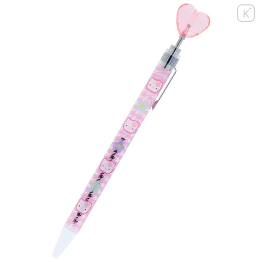 Japan Sanrio Heart Mascot Ballpoint Pen - Hello Kitty / Y2k Houndstooth - 1