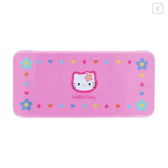 Japan Sanrio Tin Pen Case - Hello Kitty : Y2k Houndstooth - 1