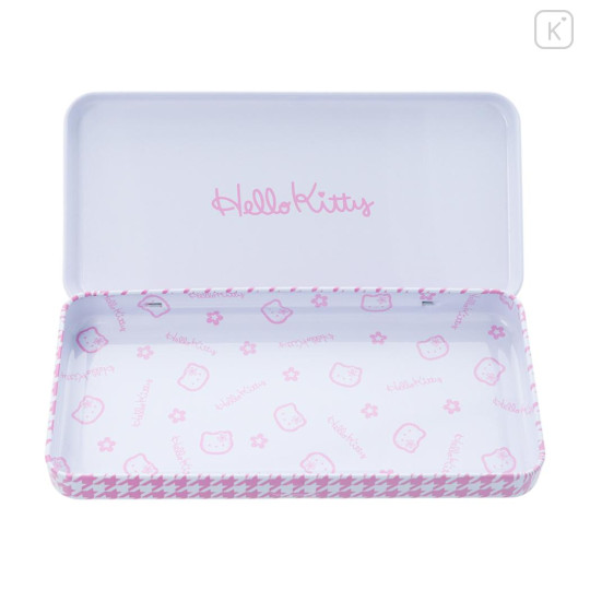 Japan Sanrio Tin Pen Case - Hello Kitty : Y2k Houndstooth - 3