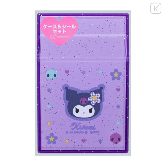 Japan Sanrio Sticker Set with Case - Kuromi / Y2k Houndstooth - 1