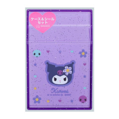 Japan Sanrio Sticker Set with Case - Kuromi / Y2k Houndstooth