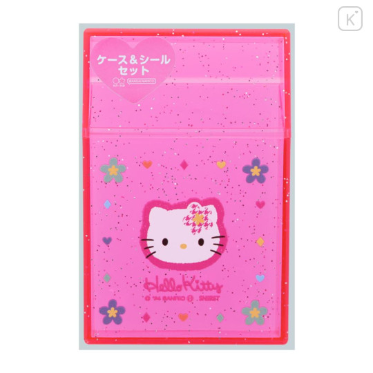 Japan Sanrio Sticker Set with Case - Hello Kitty / Y2k Houndstooth - 1